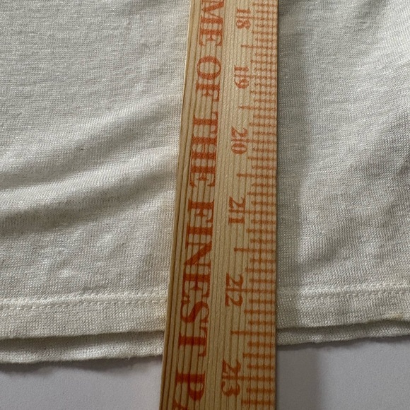 WHBM White Linen 3/4 Sleeve with Sheer Stripe. Subtle Shimmer Throughout. Size M - Picture 14 of 14